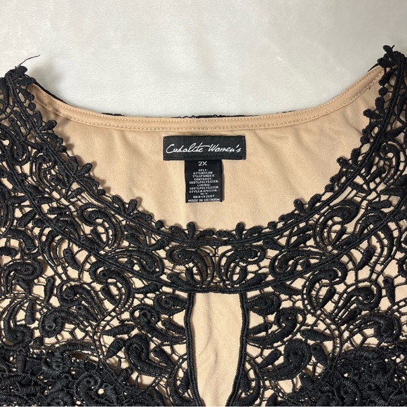 Candalite Women's black lace strapless dress Size 2X - Picture 3 of 8